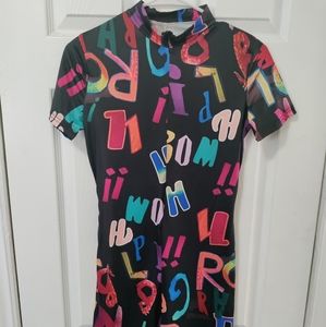 Lettered colorful romper